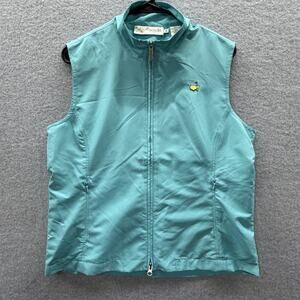 Vintage The Master's Magnolia Lane Teal Blue Vest Size Small Full Zip Womens